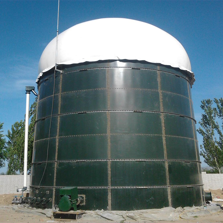 Integrated anaerobic equipment with double film biogas holder and related equipment